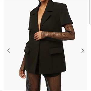 WeWoreWhat crystal mesh blazer